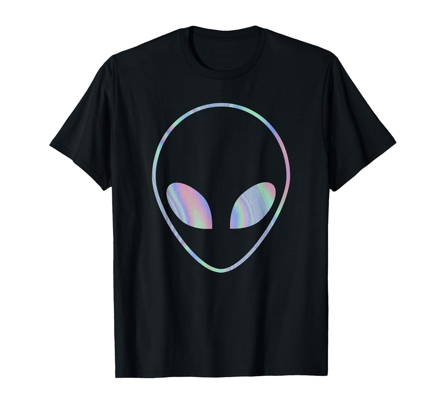 Trendy Alien Holographic Big Face T-Shirt