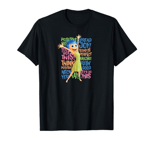 Inside Out 2 - Joy Character Positive Words T-Shirt