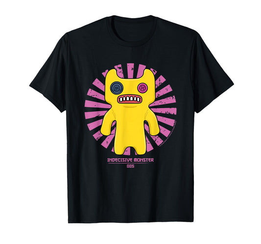 Fuggler Indecisive Monster Yellow Retro Japanese Text T-Shirt