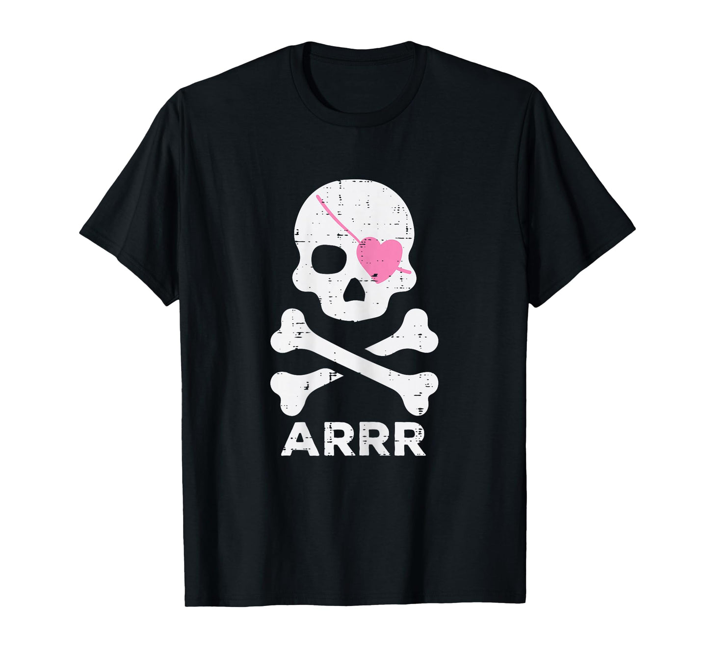 Arrr Pirate Heart Eyepatch Halloween Women Toddler Girl Kids T-Shirt