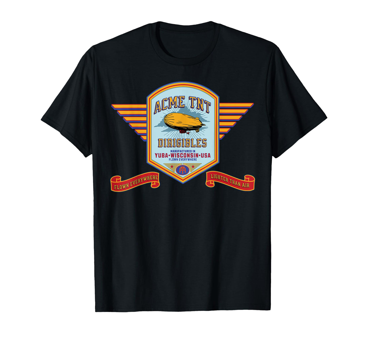 Vintage ACME TNT Steampunk Art Dirigible Airship Fun print T-Shirt
