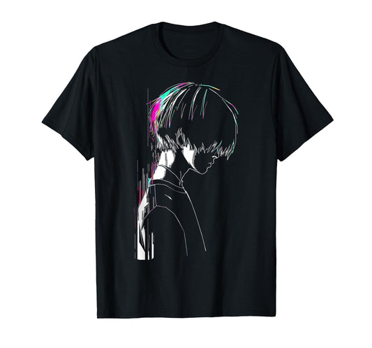 Anime Manga Motif Pixel Illustration Anime T-Shirt