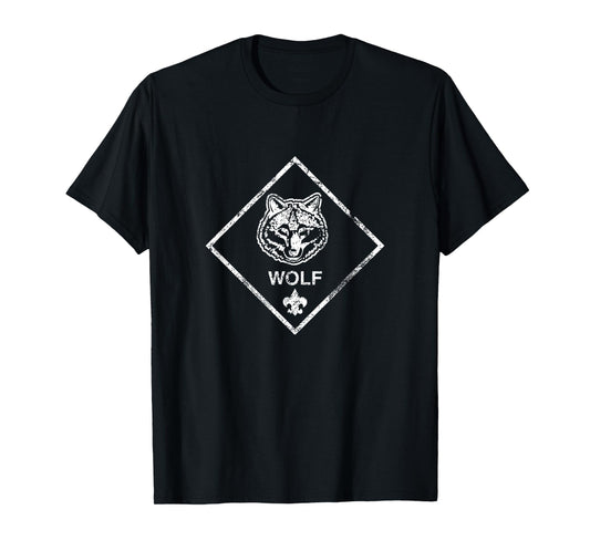 Cub Scouting Wolf Rank (White Distressed) T-Shirt