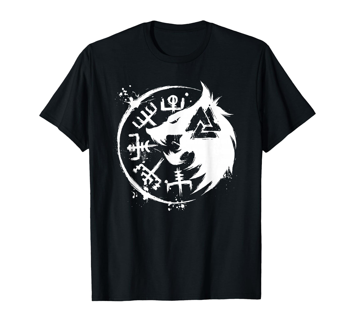 Fenrir Wolf Fenris-Wolf - Viking Vegvisir Valknut T-Shirt