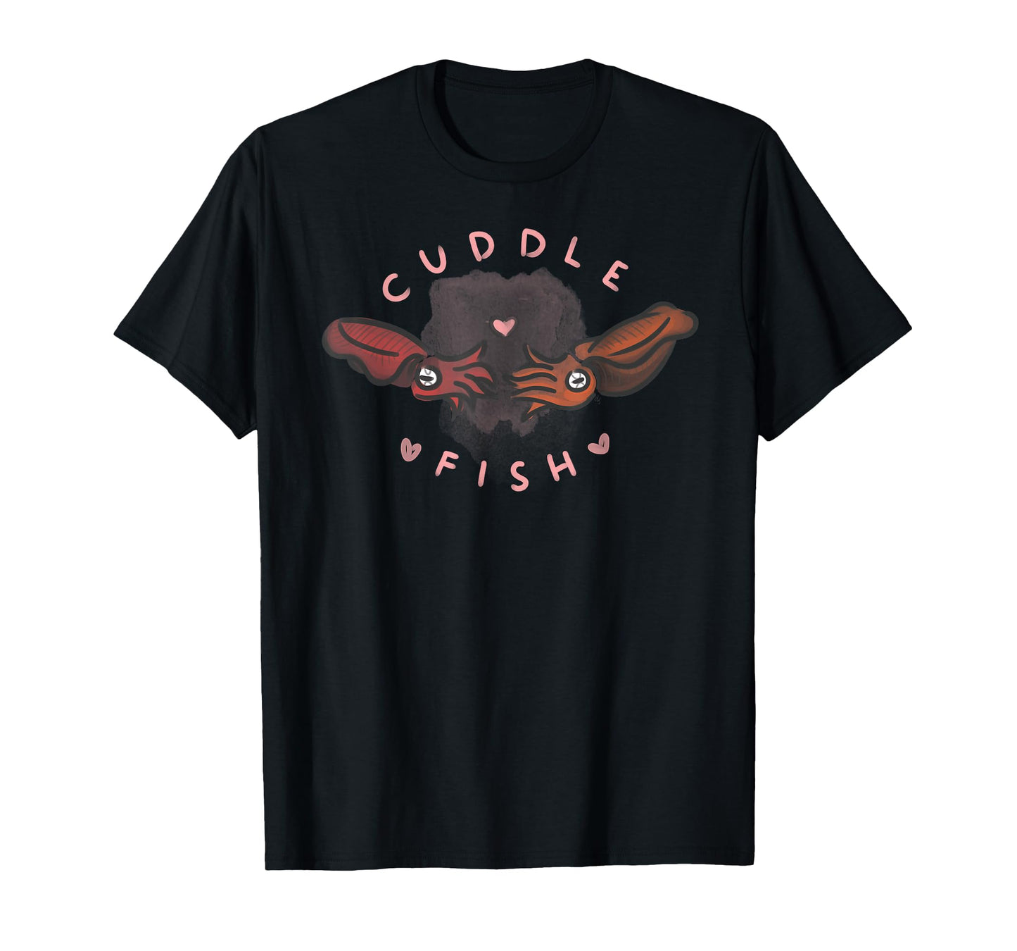 Cuddle Fish love heart cartoon word pun cuttlefish tshirt