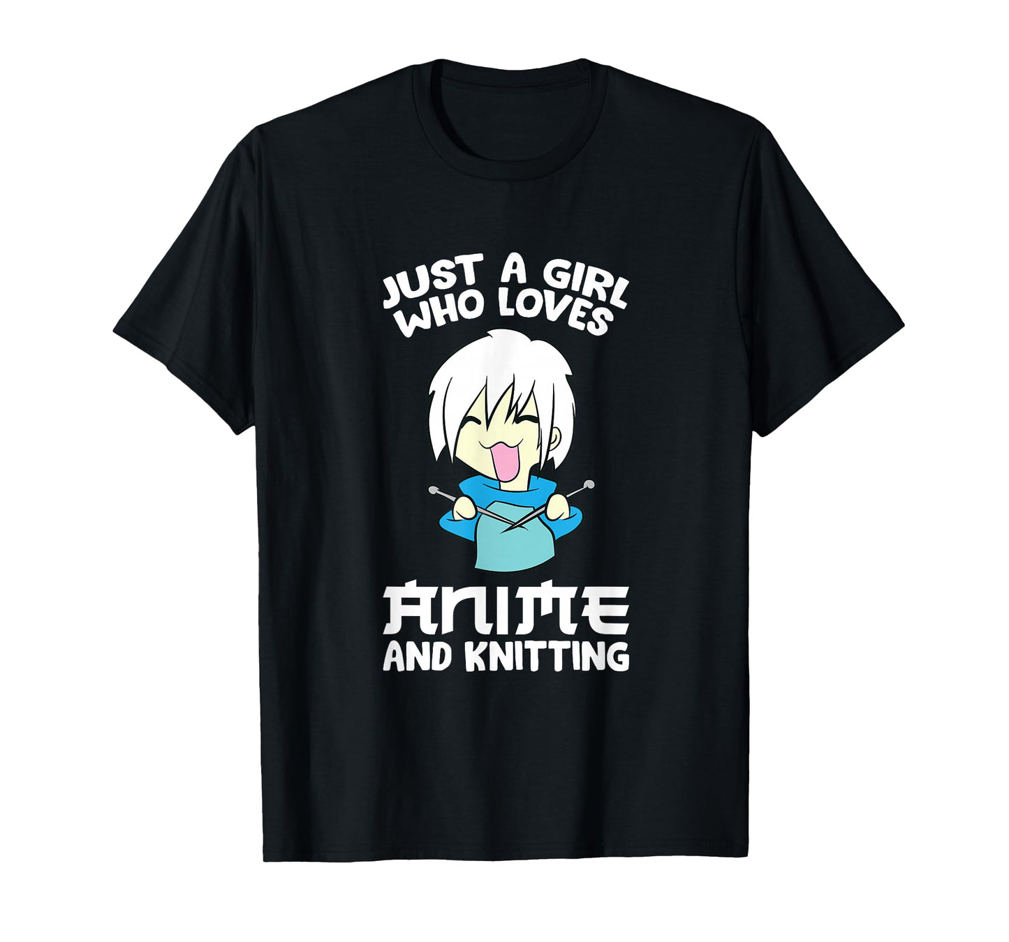 Anime Knitting Girl Just a Girl Who Loves Anime And Knitting T-Shirt