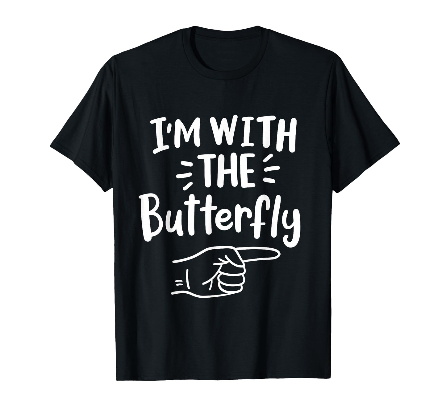 I'm With The Butterfly Halloween Costume Party Couples T-Shirt