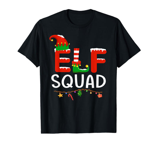 Elf Family Christmas Matching Pajamas Men Women Elf Squad T-Shirt