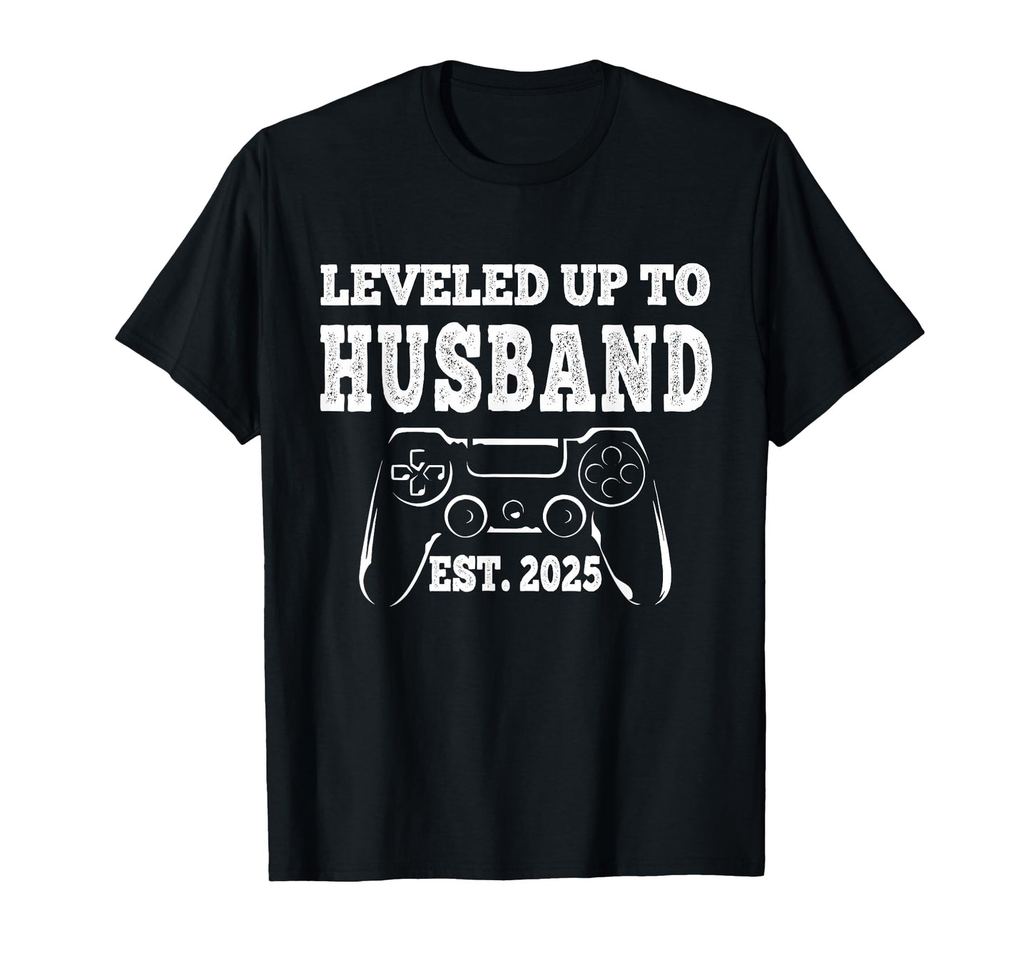 Leveled Up To Husband 2025 Newlywed Groom Just Married Gamer T-Shirt