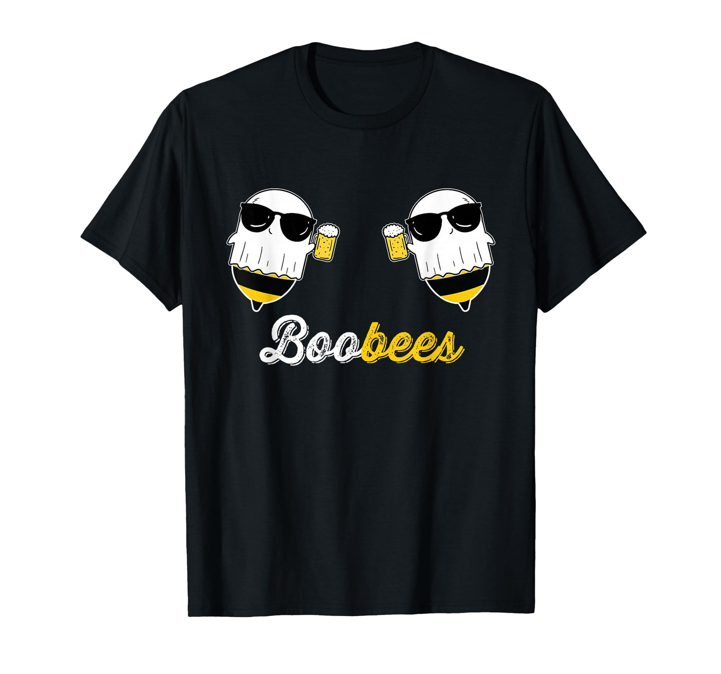 Boo Bees Halloween Costume Cute Ghost drinking Beer Funny T-Shirt
