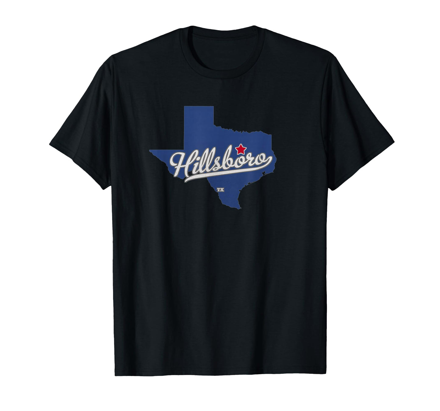 Hillsboro Texas TX Map T-Shirt