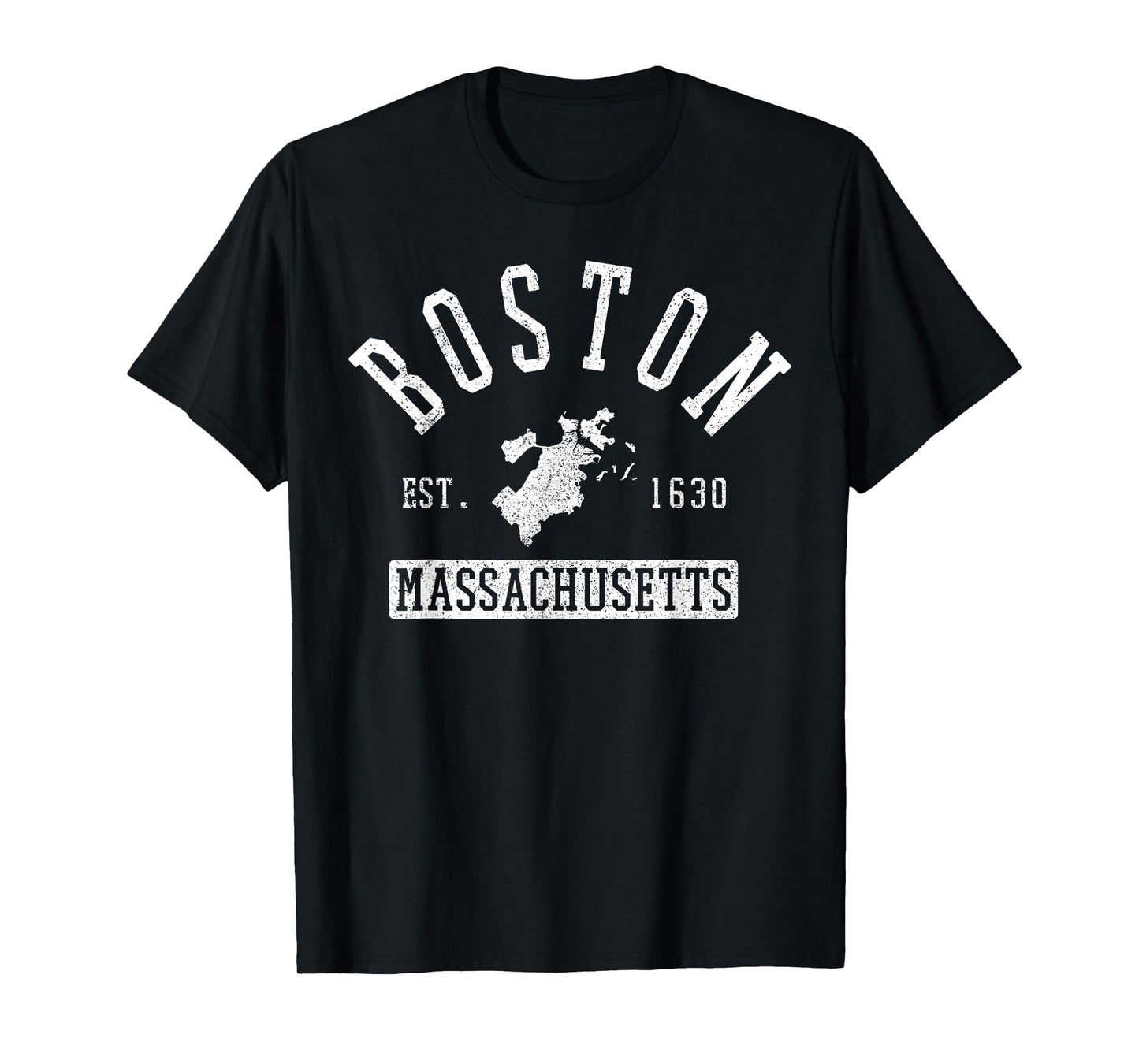 Boston Massachusetts Est. 1630 City Map Souvenir T-Shirt