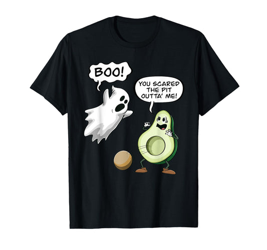 Halloween Ghost Avocado Seed Boo Funny T-Shirt