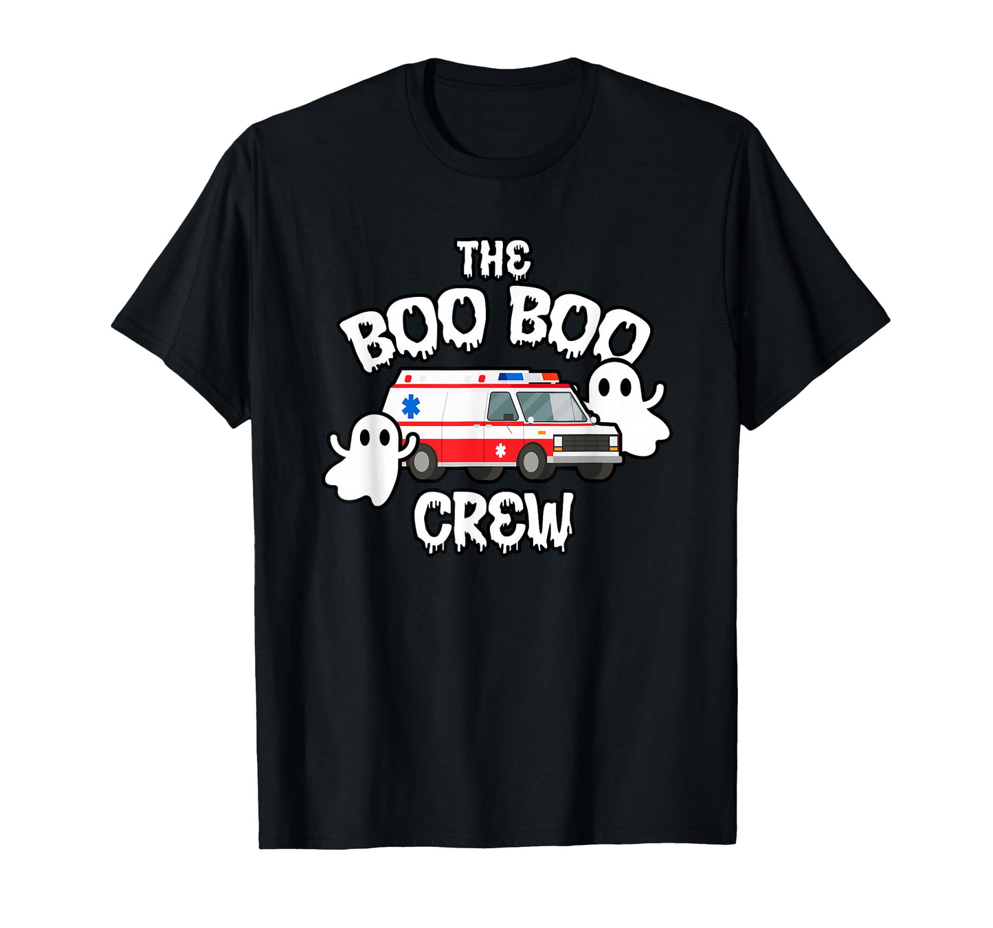 EMT Paramedic EMS Boo Boo Crew Ambulance Ghost Halloween T-Shirt