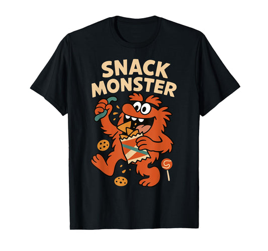 Snack Monster Funny Kids Snack Food Cartoon for Boys Girls T-Shirt