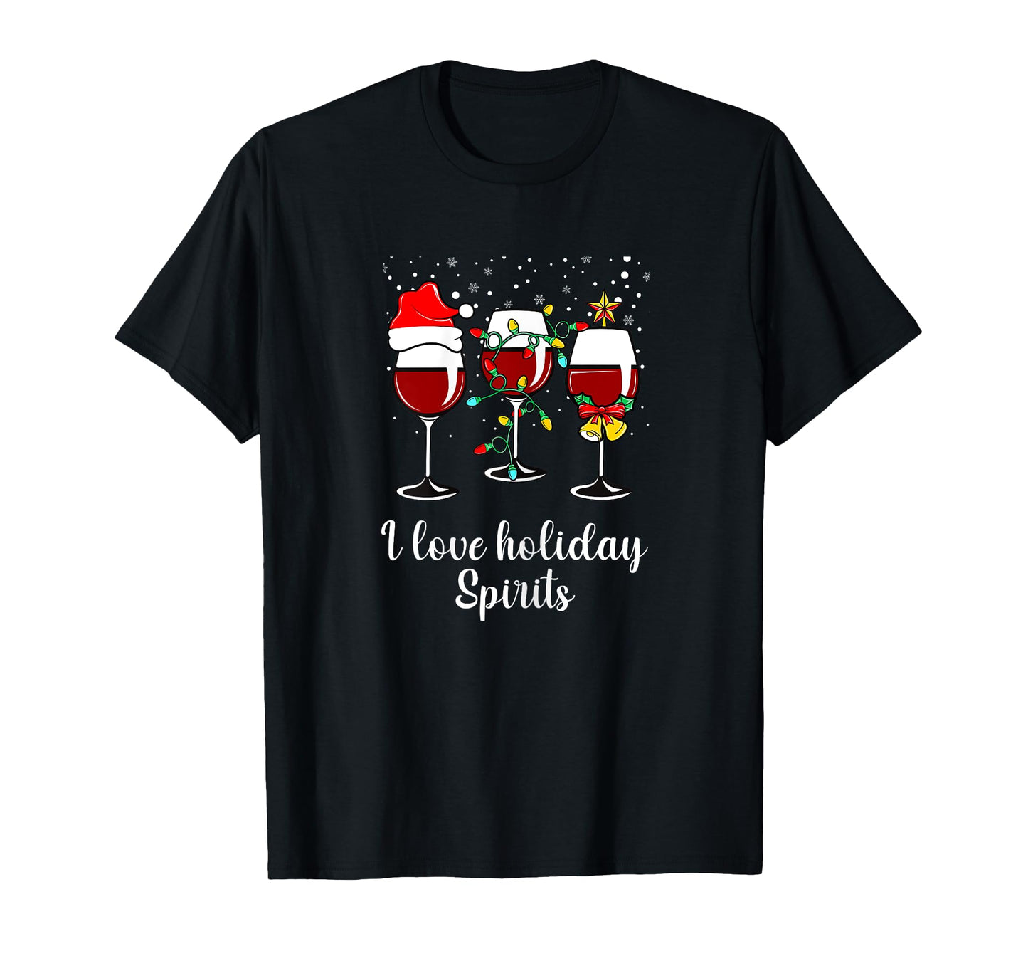 Red Wine Drinking Gift Funny Holiday Christmas Wine Glass T-Shirt
