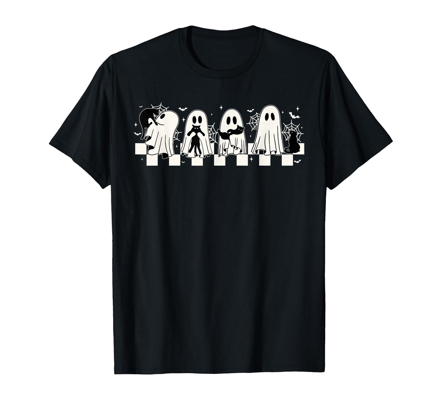 Halloween Black Cat Ghost Halloween Ghost Spooky Season T-Shirt