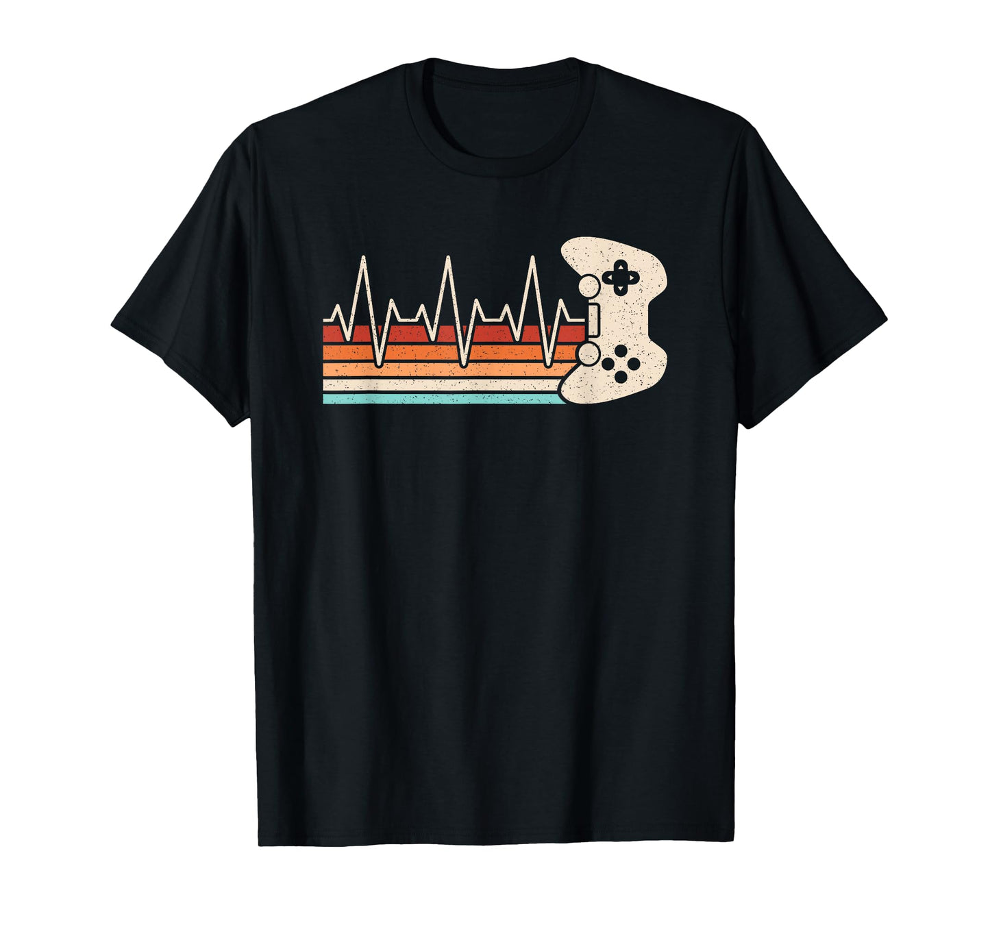 Gamer Heartbeat Video Games Retro Gaming Controller Boys Men T-Shirt