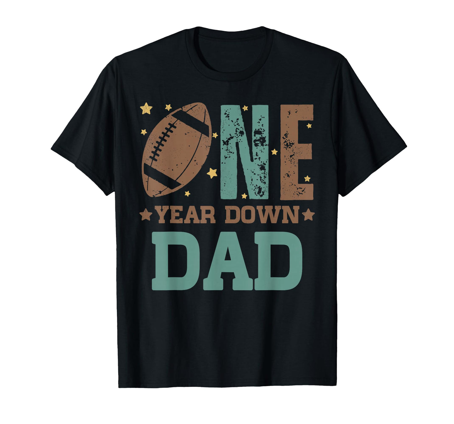 Dad of the 1 Year old Football 1st Year Down Birthday Party T-Shirt