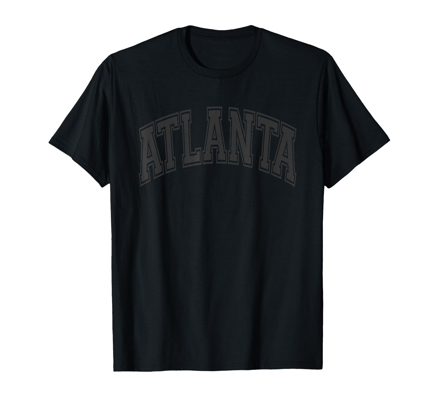 Atlanta Arched Black Text and Outline T-Shirt