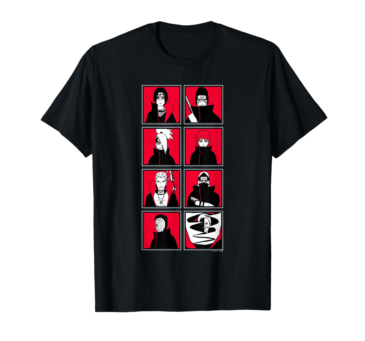 Naruto Shippuden Akatsuki Character Frames Pop Art Anime T-Shirt
