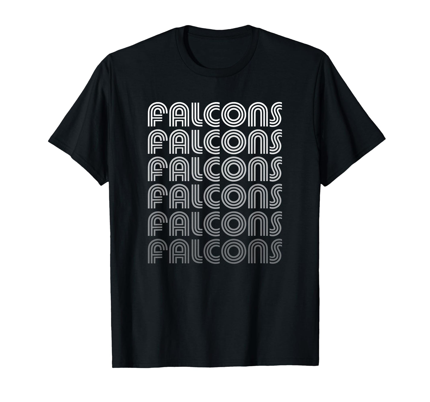 Vintage Animal Fan Vintage Falcons T-Shirt - Unisex-Adults, Unisex-Kids - Black - Small - Short Sleeve - Crew Neck - Classic Fit - Cotton, Polyester - Retro Modern - Sports - Vacation
