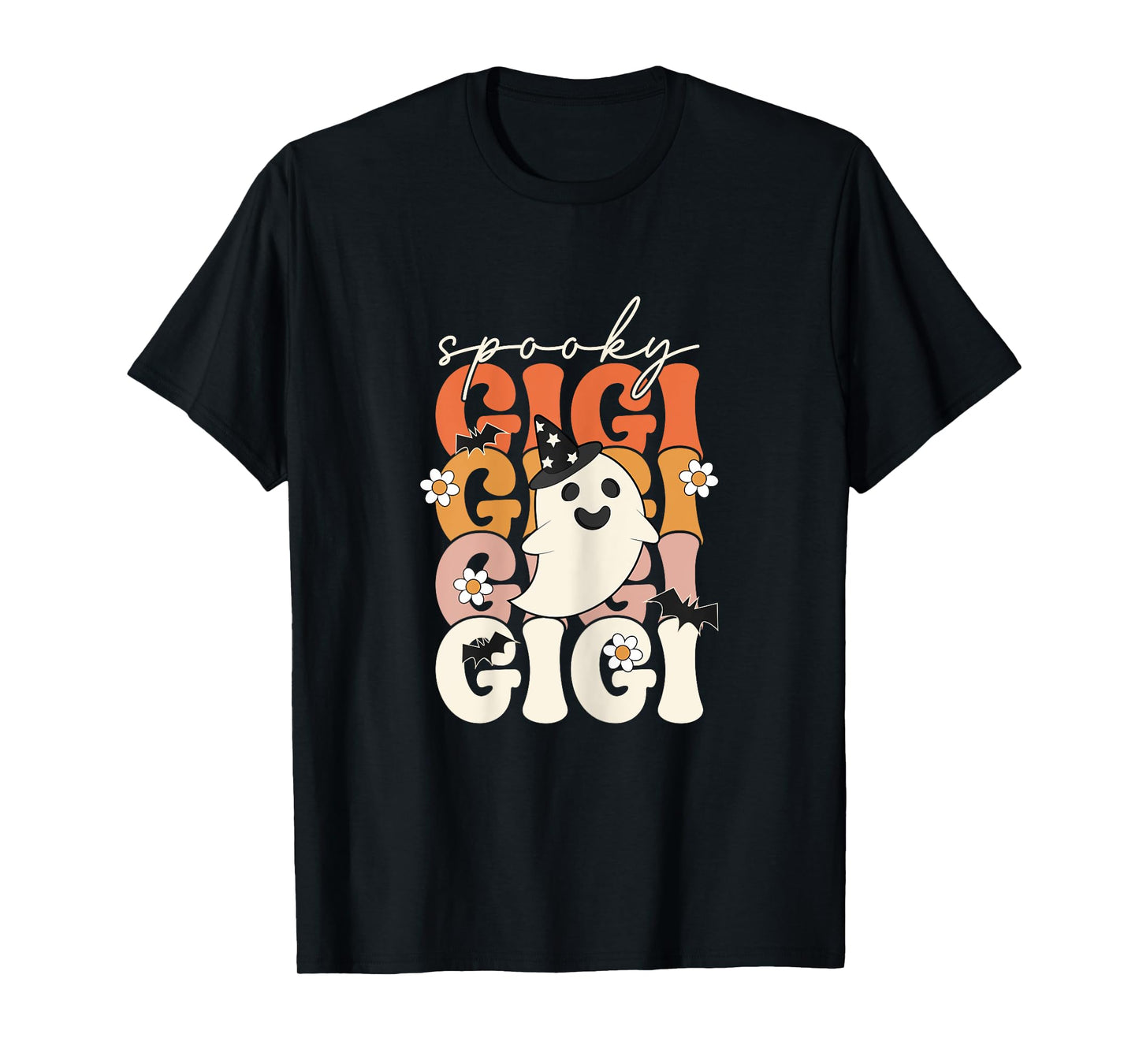Spooky Gigi Funny Mom Halloween Ghost Witch Bat T-Shirt