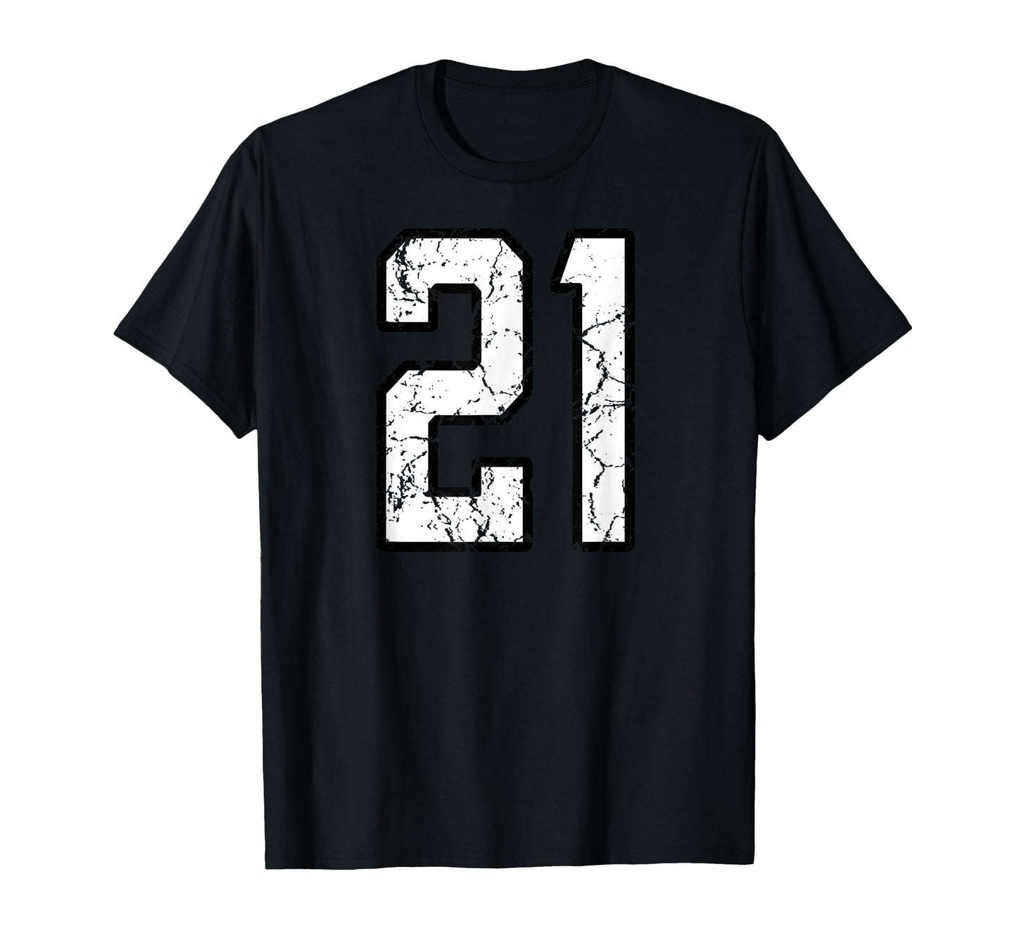 White and Black Sports Number 21 Jersey Uniform Player T-Shirt