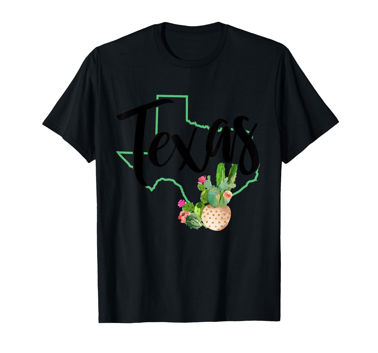 Texas State Map Pride Cactus Vintage Texas T-Shirt