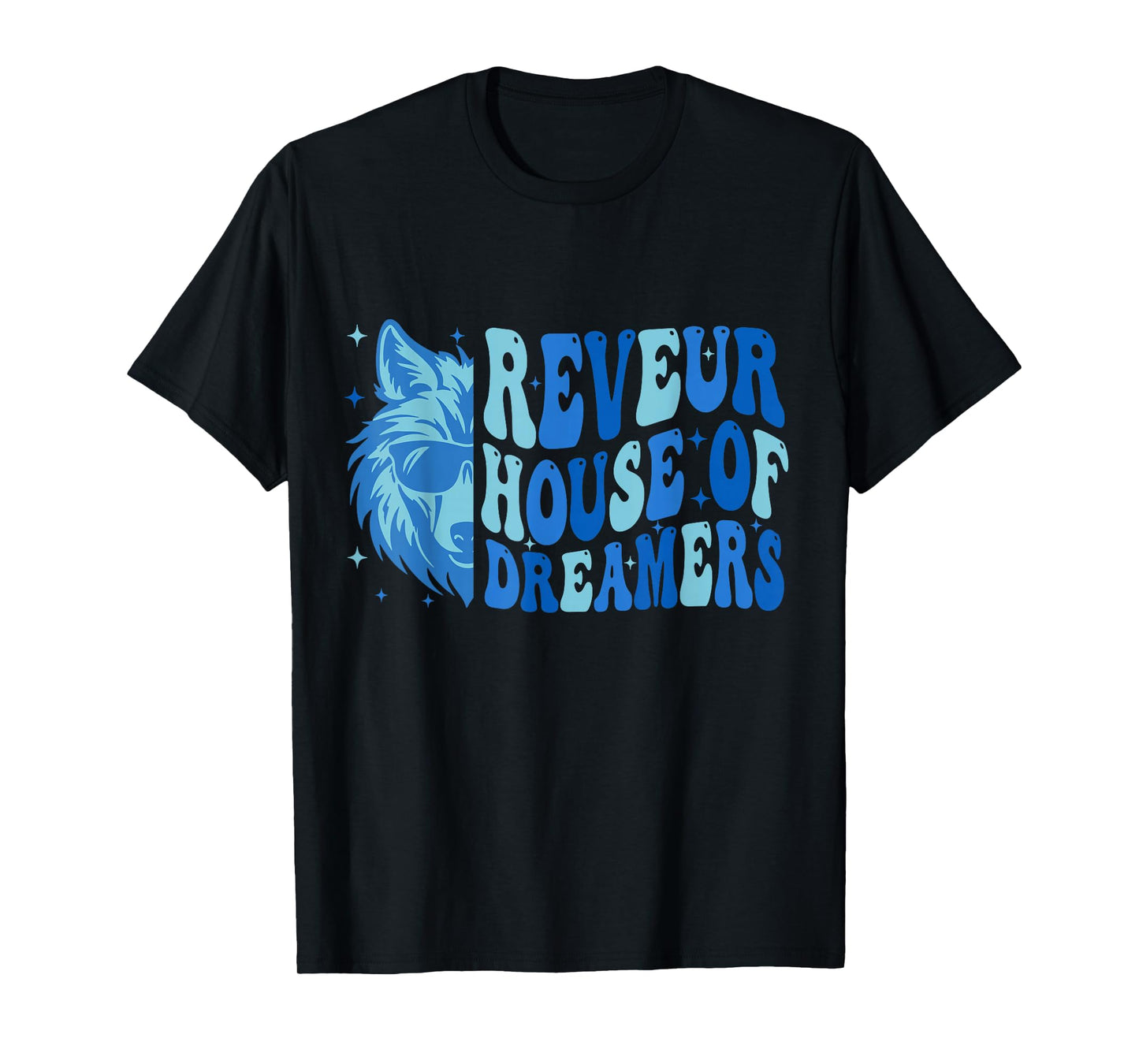 Retro Reveur House of Dreamers Blue Wolf Team Spirit T-Shirt