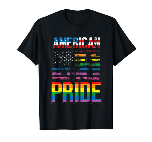 American Pride LGBT Patriot Gay Lesbian Patriotic Pride T-Shirt for Women Men