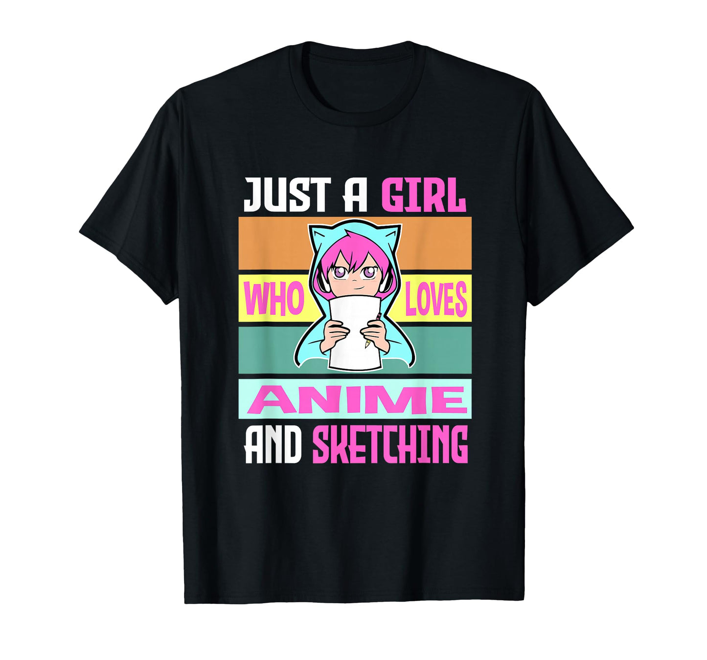 Girl Loves Anime and Sketching Anime Merch Anime Lover Gifts T-Shirt