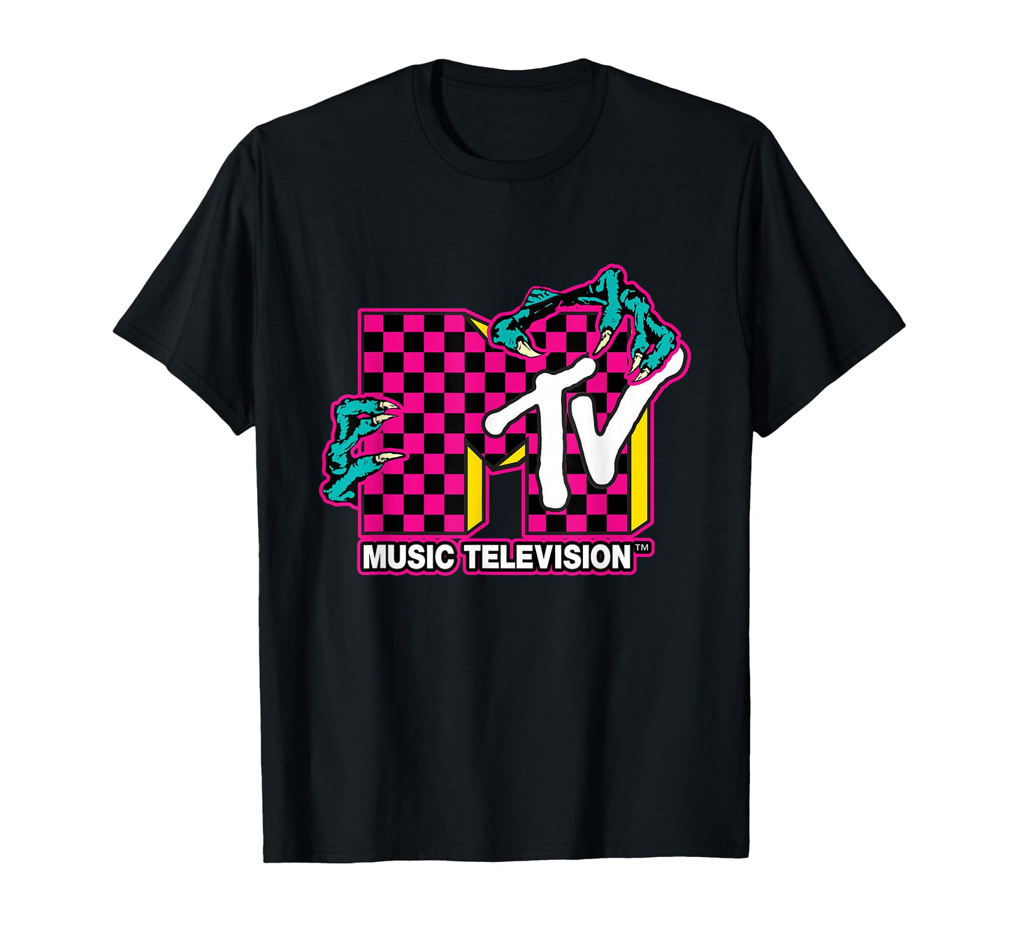 MTV Retro Vintage Checkered Monster Hands T-Shirt