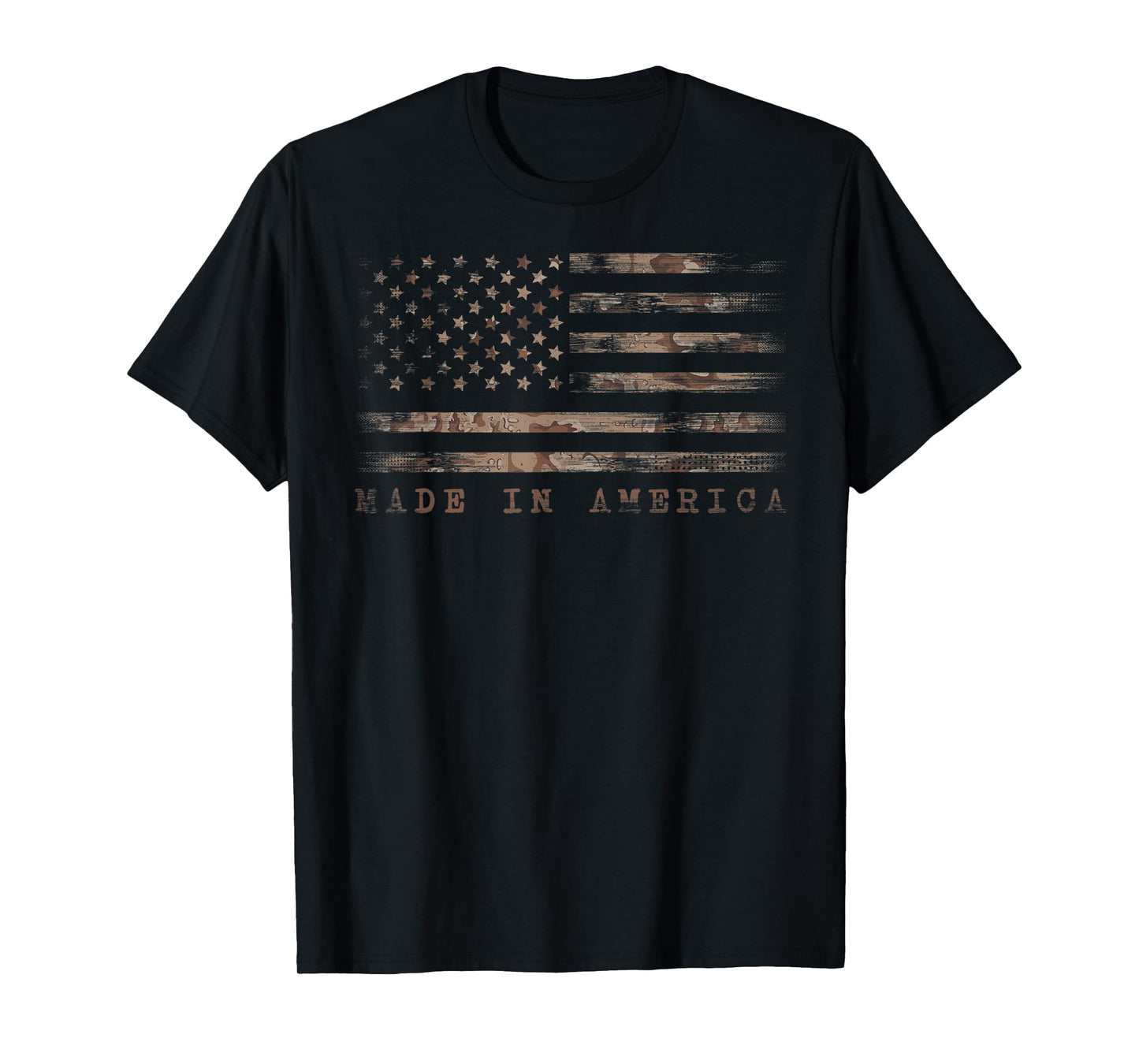 Made In America With US Flag Design For USA Independence Day T-Shirt