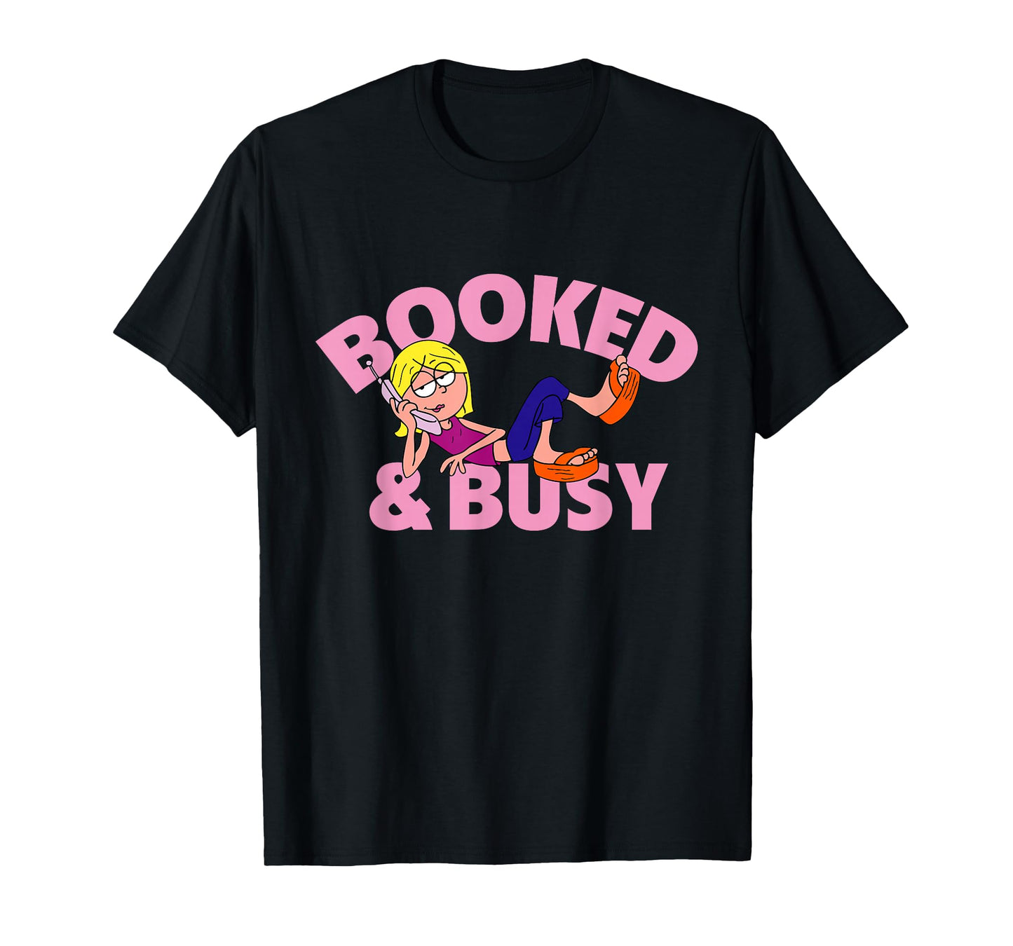 Disney Channel Lizzie McGuire Animated Lizzie Booked & Busy T-Shirt Small