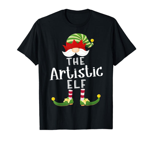 Artistic Elf Group Christmas Funny Pajama Party T-Shirt