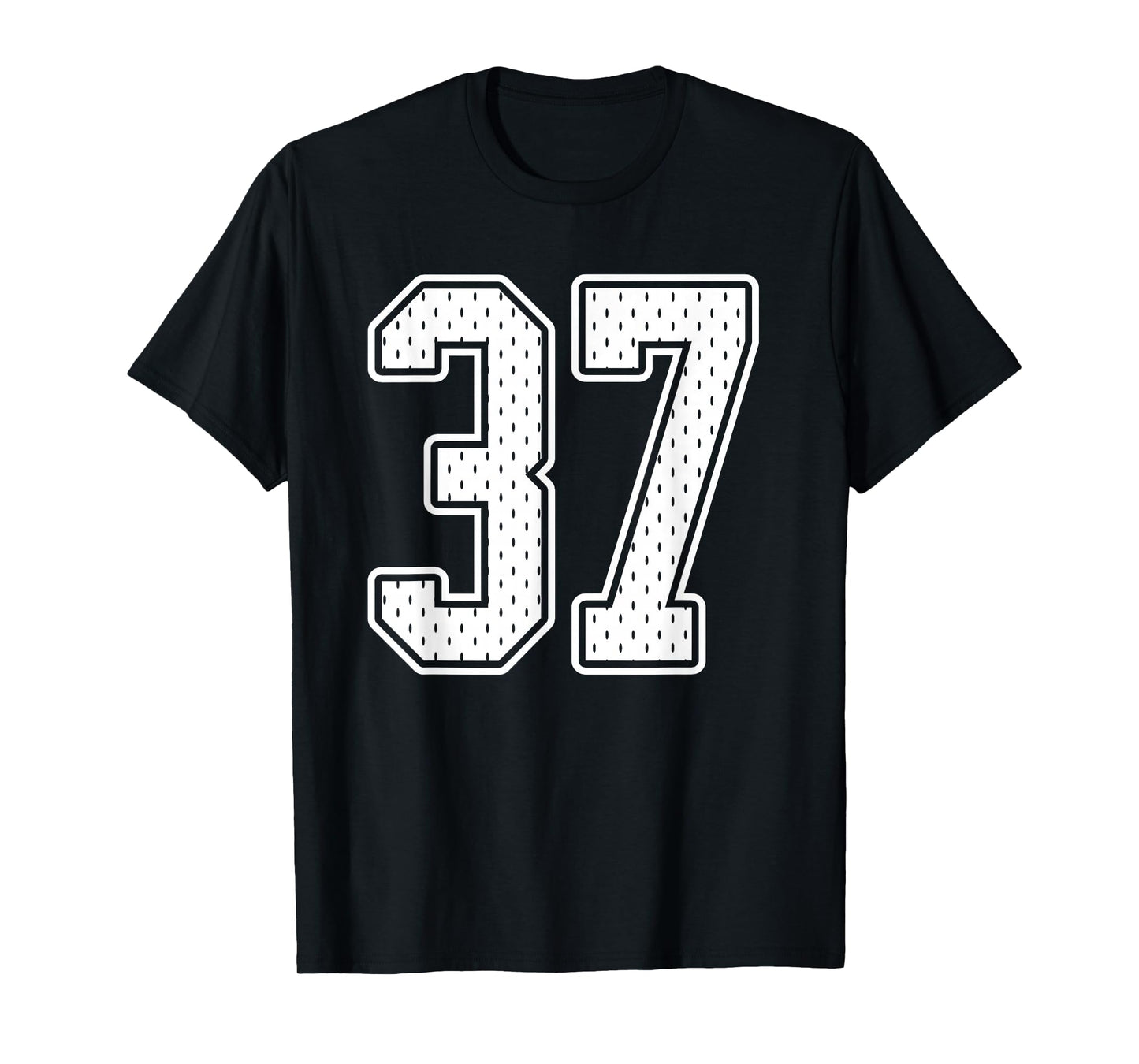#37 White Vintage Number 37 Sports Fan Jersey Style T-Shirt