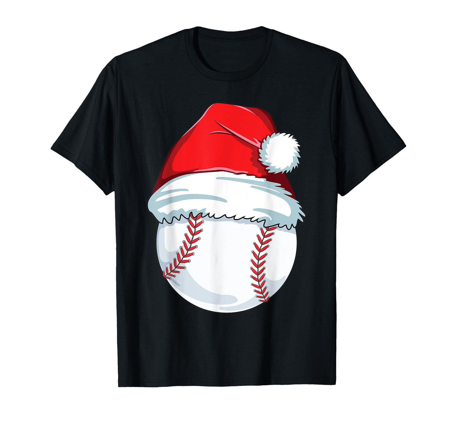 Christmas Baseball Xmas Santa Hat Ball Kids Boys Men T-Shirt