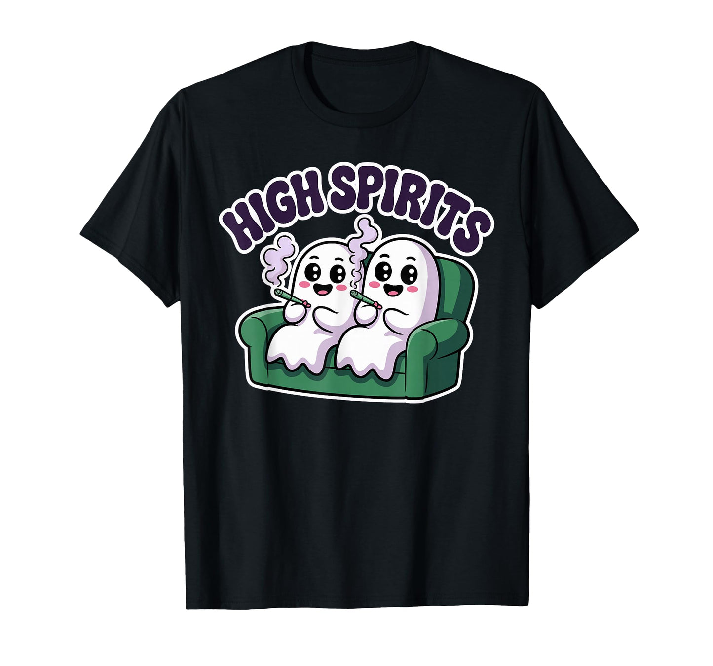 High Spirits Funny Ghost Weed Halloween Humor T-Shirt