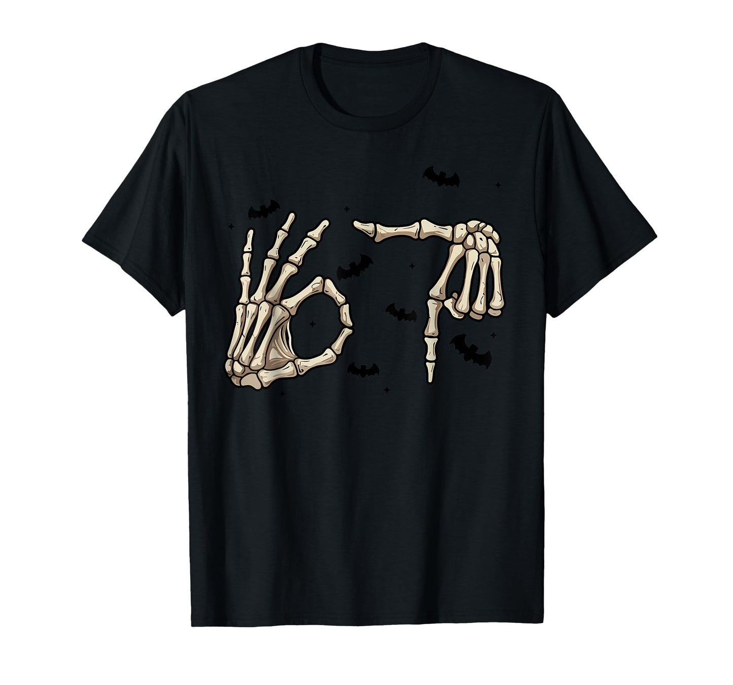 Six Seven 6 7 Meme 67 Skeleton Hand Halloween Costume T-Shirt