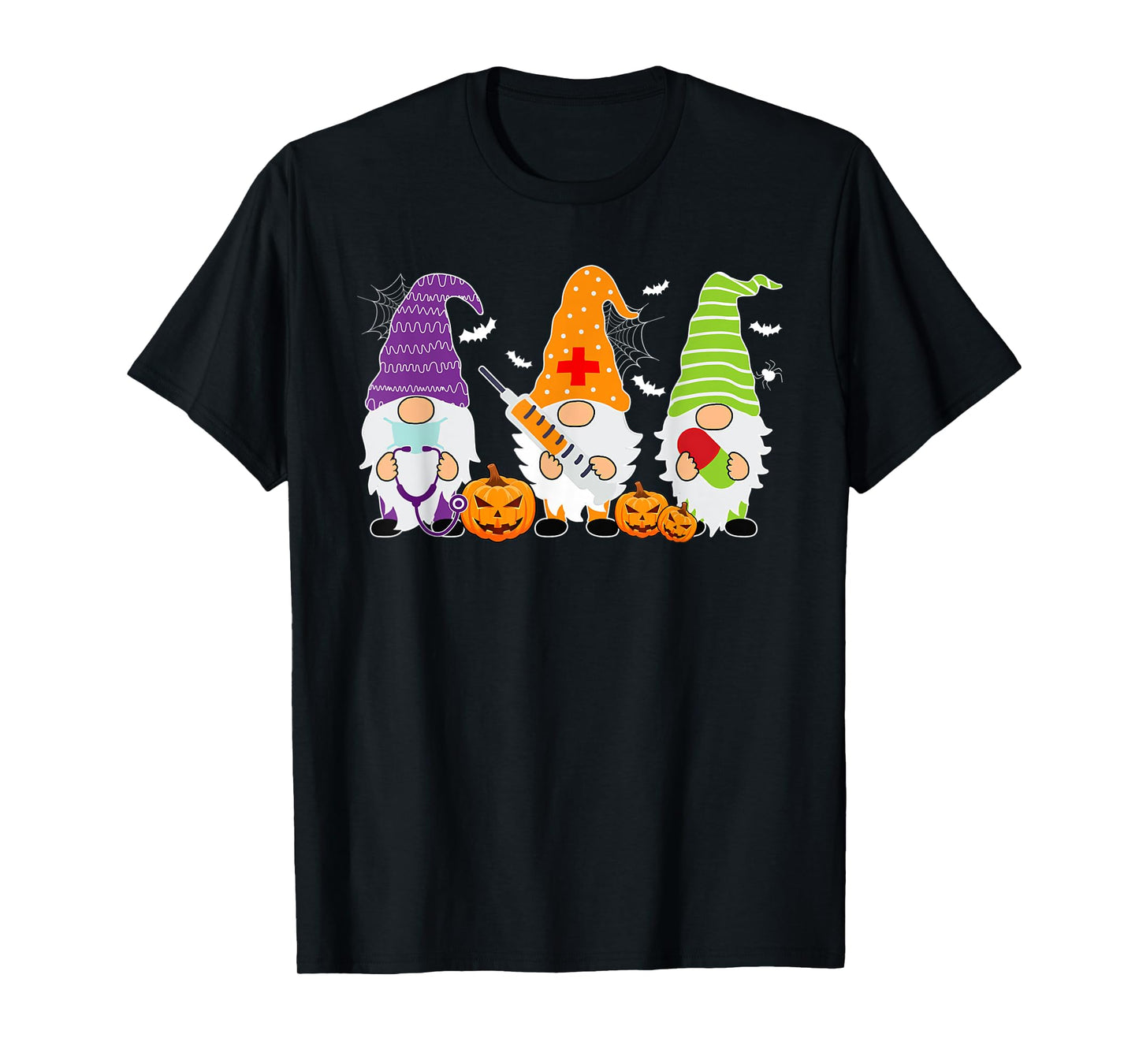 Halloween Gnome Nurse Costume Nursing Women Men T-Shirt