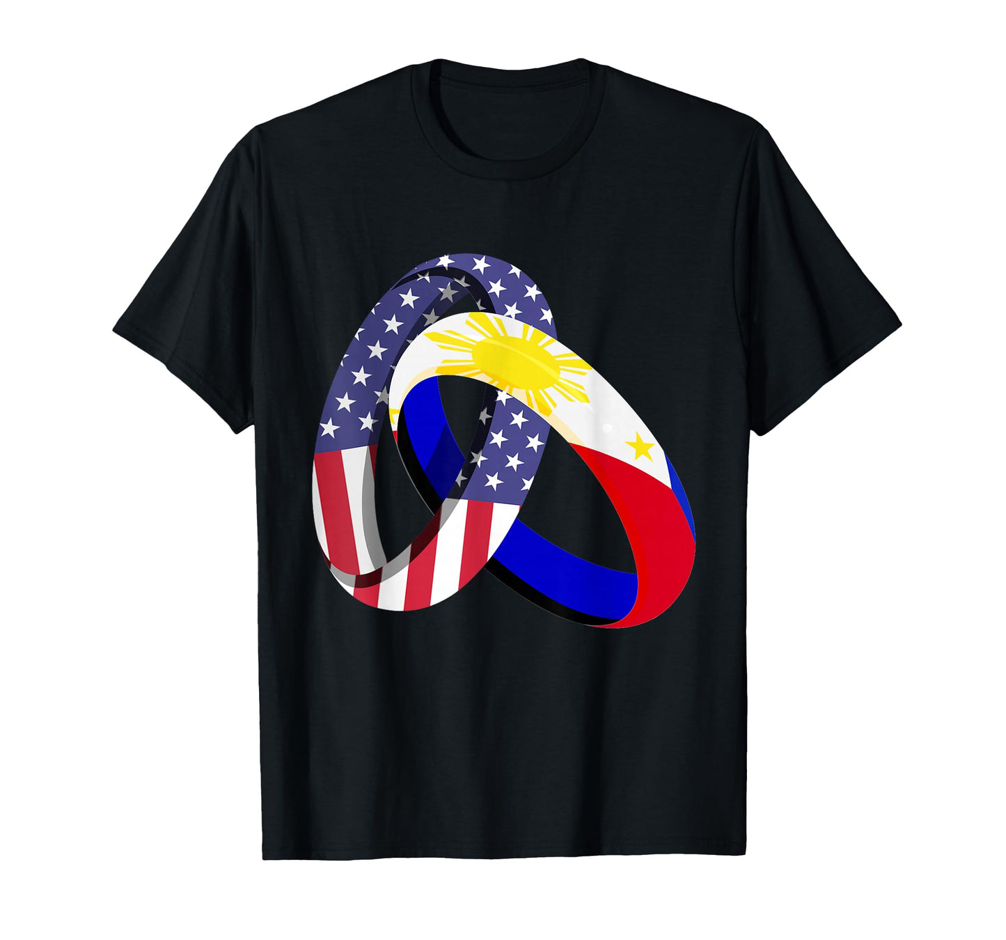 Philippines American Ring Heritage Month Filipino Flag T-Shirt