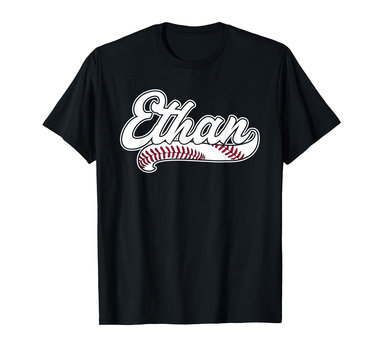 Ethan Personalized Baseball Fan Birthday Name T-Shirt