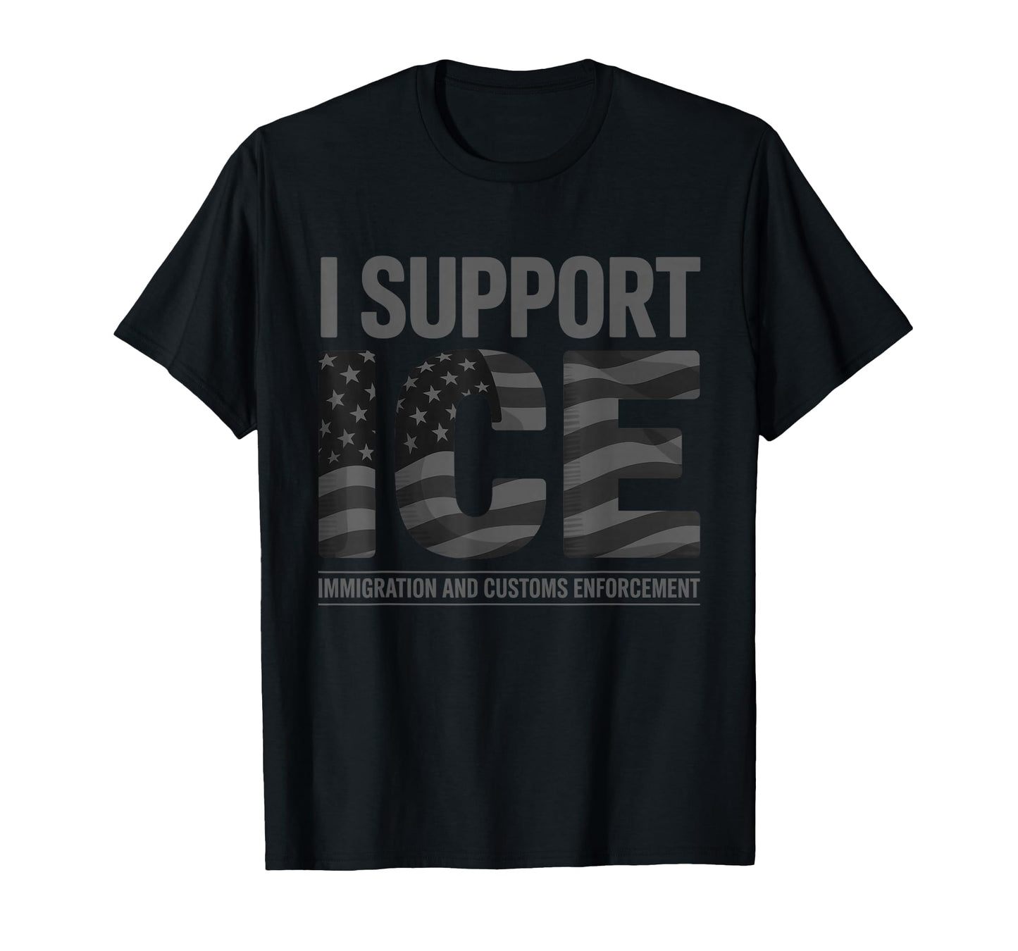I Support ICE, Immigration Officers American Flag Vintage T-Shirt