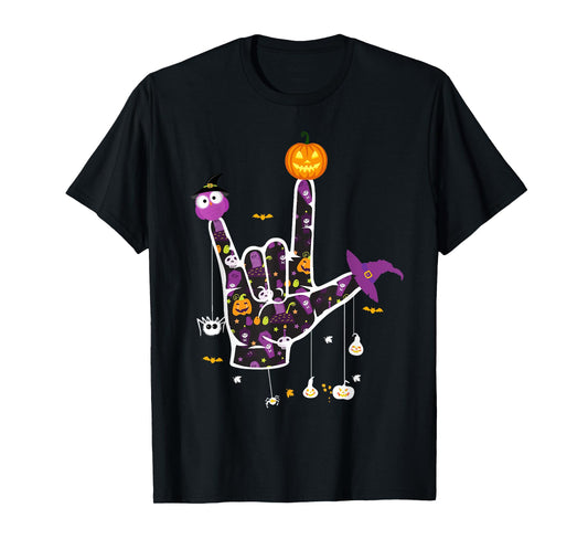 I Love You ASL Halloween Sign Language Halloween Gifts T-Shirt