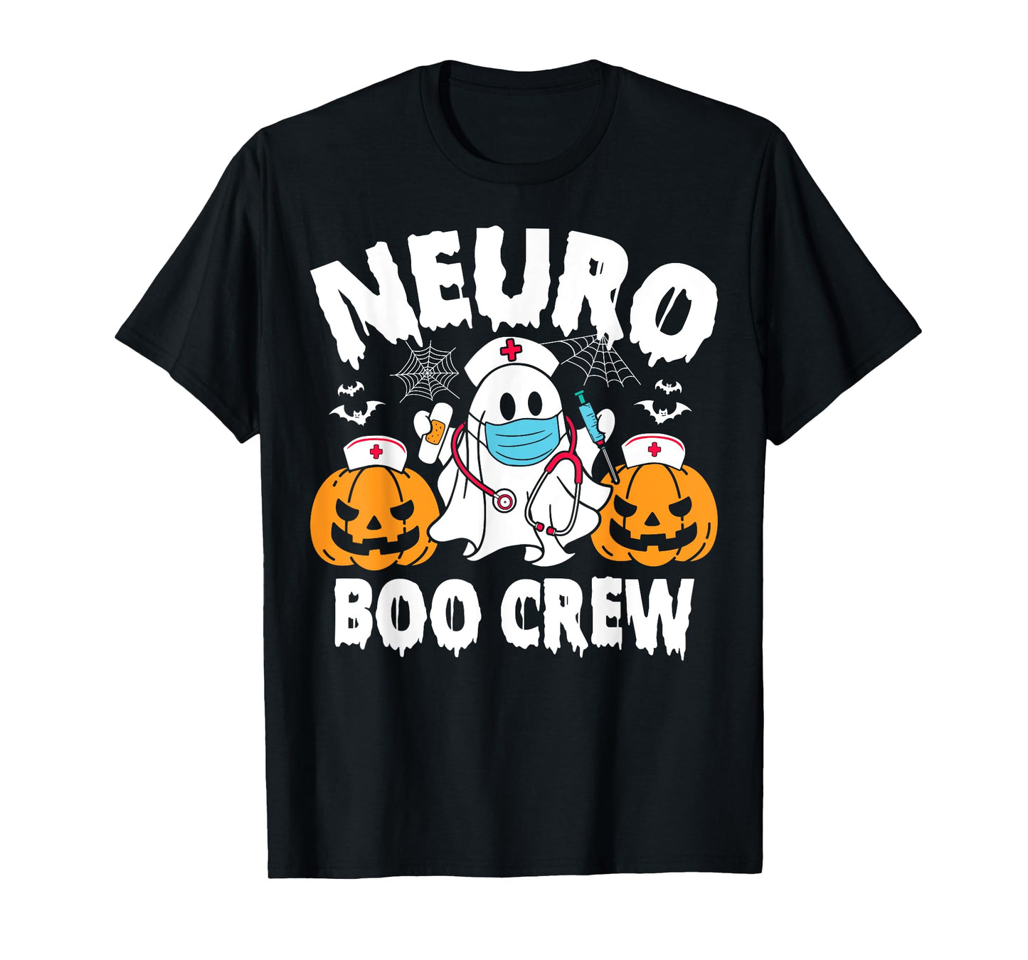 Neuro Nurse Boo Crew Retro Halloween Neurology Nurse T-Shirt