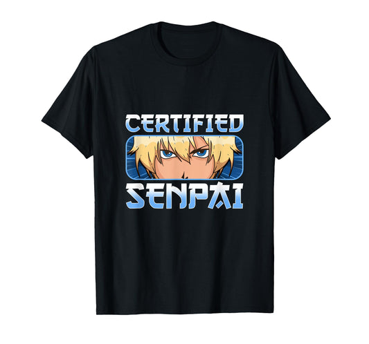 Funny Anime Merch for Teen Boys and Weebs - Certified Senpai T-Shirt