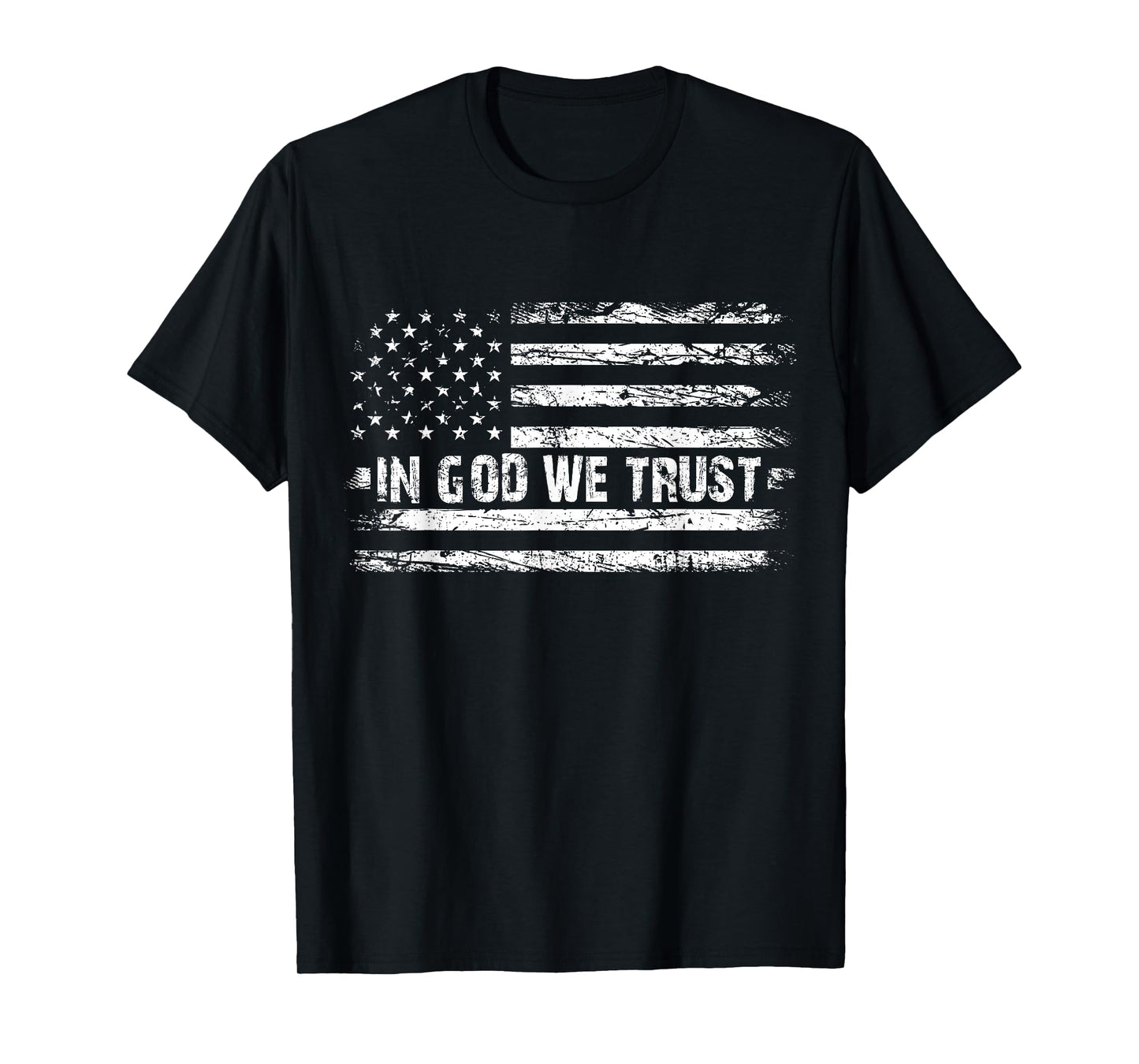 Vintage in God We Trust USA Flag Cross Patriotic Christian Women Men T-Shirt