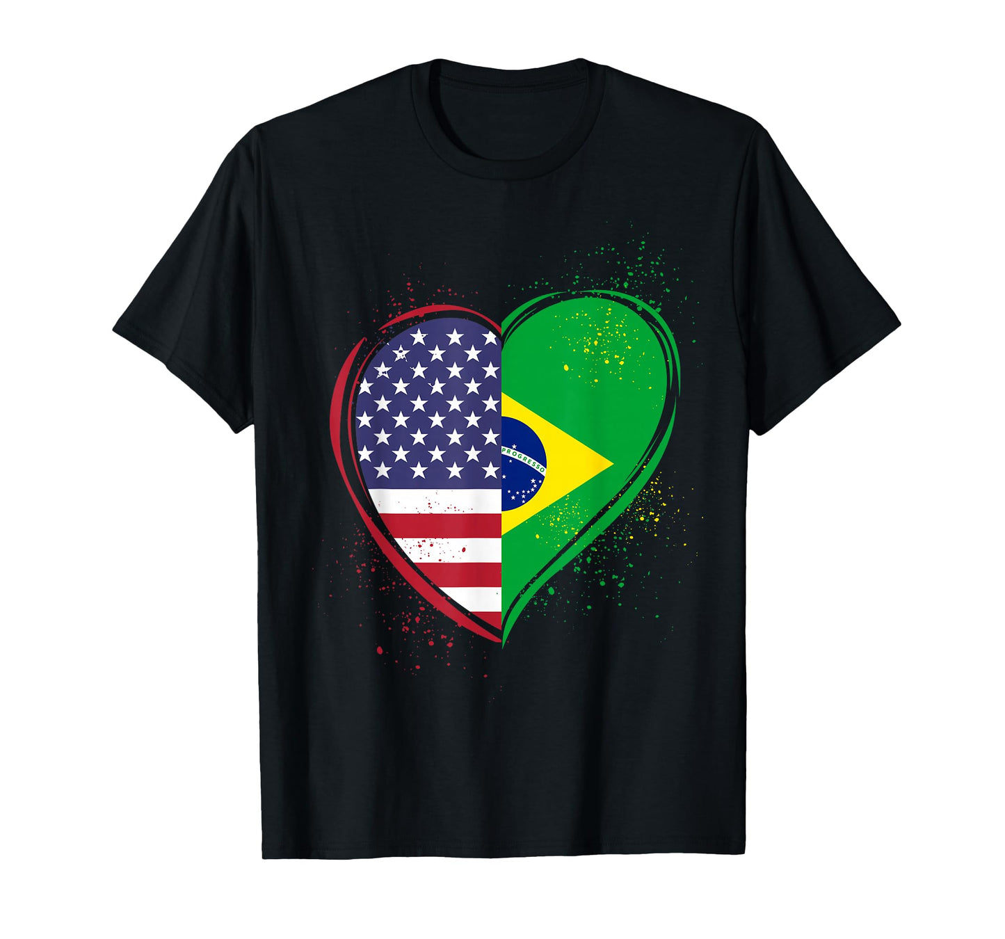 Half Brazilian Half American USA Brazil Culture Patriot Flag T-Shirt