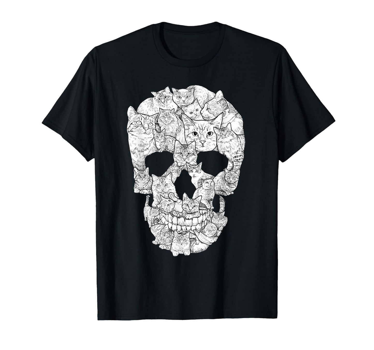 Cat Skull T-Shirt - Kitty Skeleton Halloween Costume Idea T-Shirt for Men Women Kids